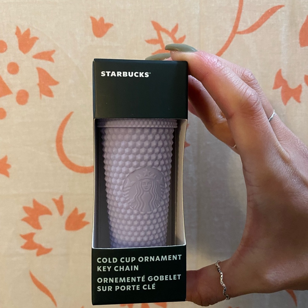 NIB! STARBUCKS lilac studded keychain/ornament